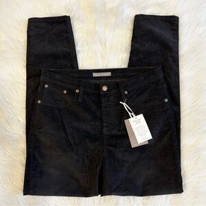 Garnet Hill‎ Essential Slim Five-Pocket Cords Corduroy Pants Black Size 10